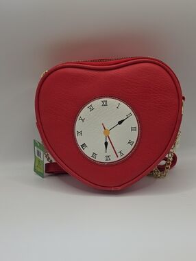Buckle-Down Wizard Of Oz Red Heart Clock Accent Crossbody Bag